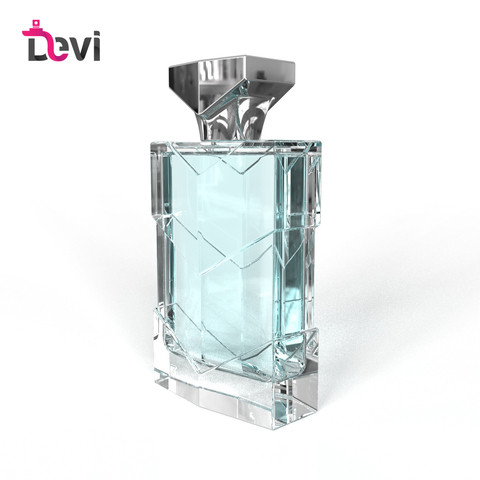 Devi New Design Glass Perfume Bottles 100ML Square Mens Parfum Bottle Fragrance Sprayer Atomizer Refillable Empty Container