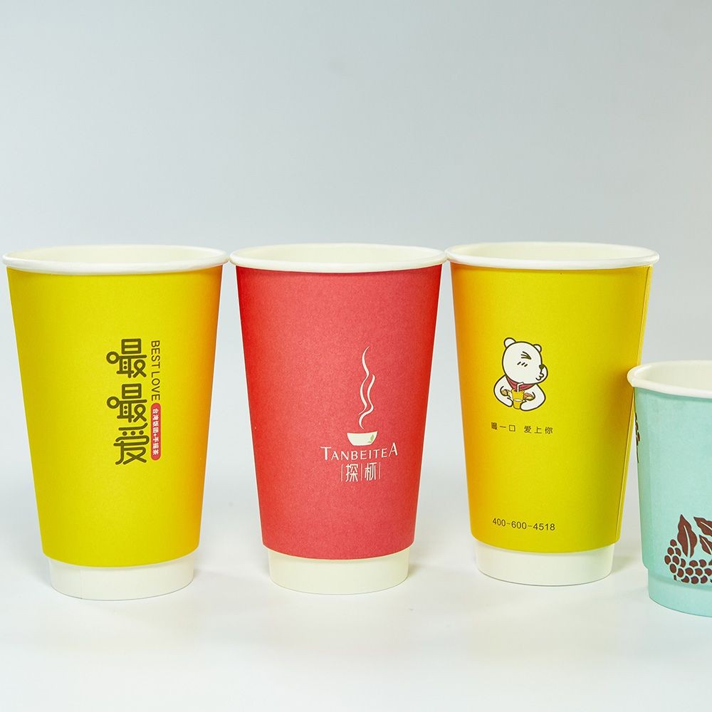 Custom printed logo single wall paper coffee cup disposable paper cups with lid