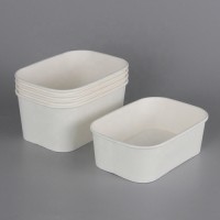 2021 New Arrivals 500ml 750ml 1000ml 1300ml Take Away Craft Paper Bowls Square Shape Bowls for Food And Salad Rice