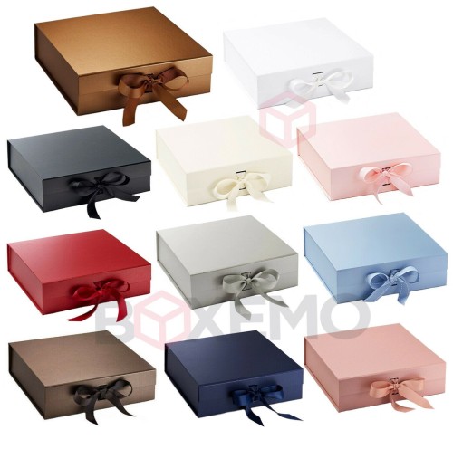 Chanel Large magnetic box with Tissue Paper, Ribbon & Camellia 33 x 27x12cm