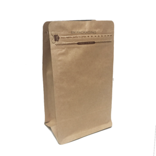 16 oz kraft paper pocket zipper coffee packaging bags with valve for turkey