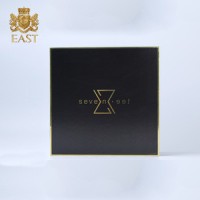 Eastbox. Custom Logo UV Printing Hot Stamp Wholesale Stock Black Flip Paper Packaging Box Perfume Box With EVA Insert