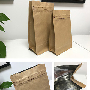 16 oz kraft paper pocket zipper coffee packaging bags with valve for turkey