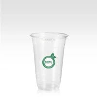 Custom Logo Printing Eco Friendly Compostable Clear Pet Cold Drink Cup Disposable Biodegradable PLA Cups Plastic