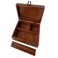 Large airtight smoking accessories cigar storage magnetic box rolling tray set wooden stash box