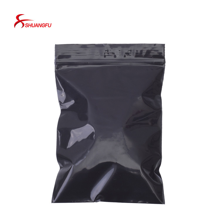 6*8cm 100PCS Pack All Purpose High Barrier Black Pe Plastic Zipper Lock Packaging Bag With Custom Printed LOGO 6*8cm