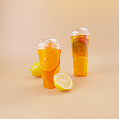 Wholesale disposable Diamond Clear Plastic PET cup lid for cold drink