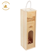 Factory Direct Wine Wooden Box Rustic Pine Wood Wine Gift Box Single Carrying Case Hinged with Clasp