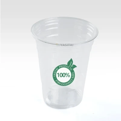 Compostable Bio PLA Clear Disposable PP Pet Cups Drinking Coffee Milk Tea Cup Biodegradable