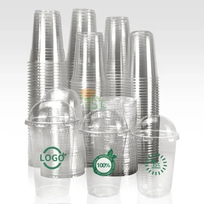 Compostable Biodegradable PLA Clear Disposable PLA Cups Drinking Coffee Milk Tea Cup