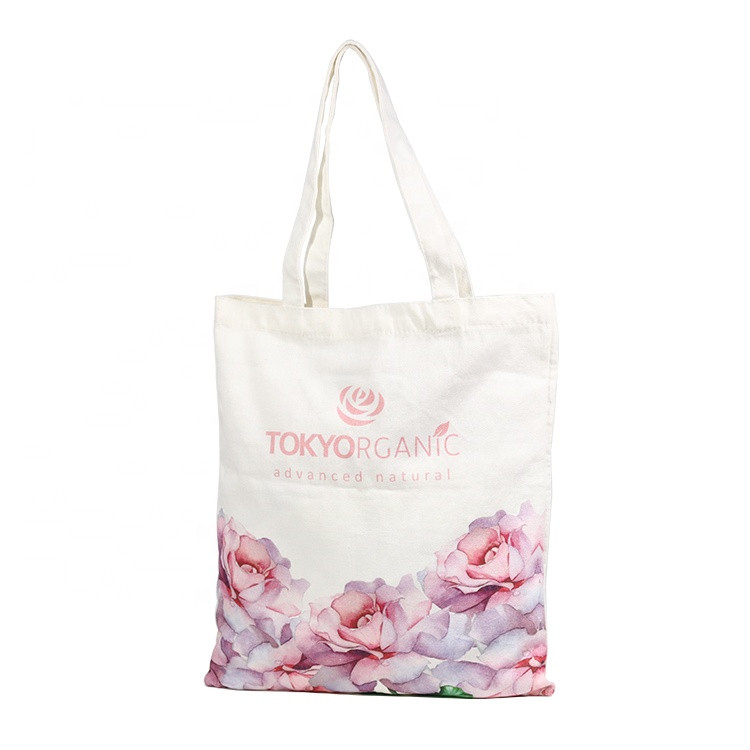 Eco Friendly Digital Printing Large Tote Canvas Shopping Bags With Logo