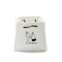 Paper Bag Shape Design Creative Ceramic Table Pen Holder