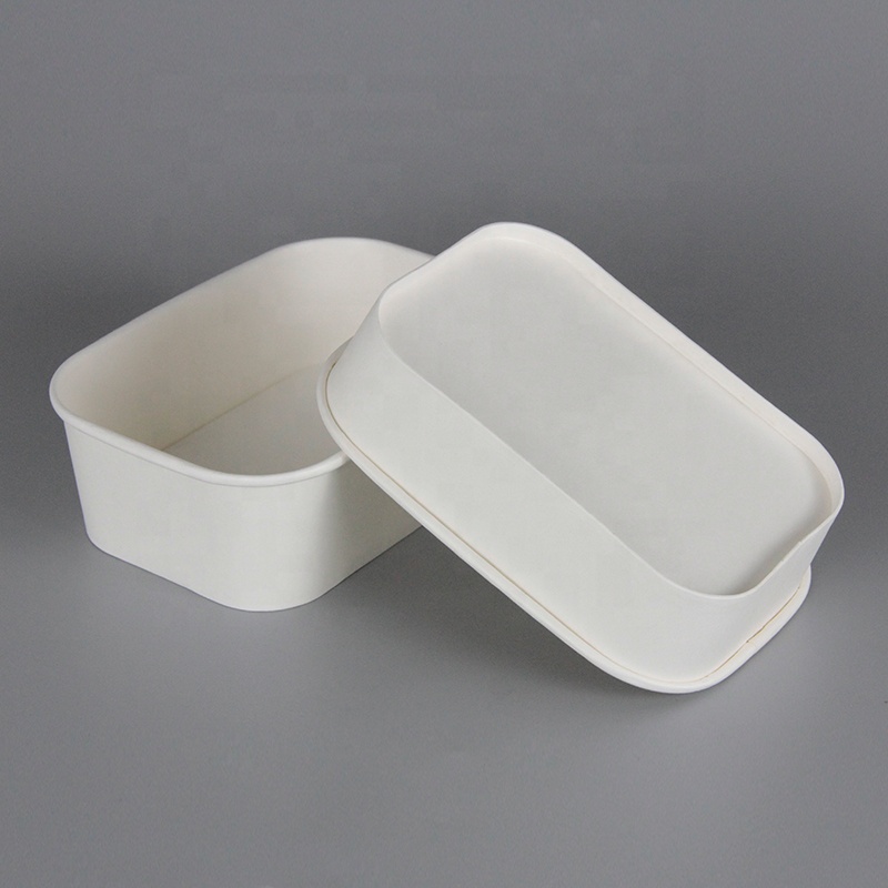 2021 New Arrivals 500ml 750ml 1000ml 1300ml Take Away Craft Paper Bowls Square Shape Bowls for Food And Salad Rice