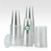 Compostable Biodegradable PLA Clear Disposable PLA Cups Drinking Coffee Milk Tea Cup