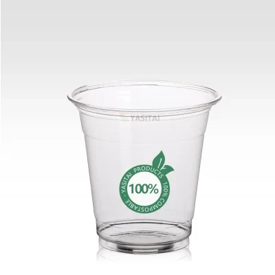 Compostable Bio PLA Clear Disposable PP Pet Cups Drinking Coffee Milk Tea Cup Biodegradable