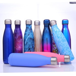 Double Wall Thermos Vacuum Flask Insulated Outdoor Sports Drink Cola Shaped 18/8 Stainless Steel Water Bottles with Custom Logo