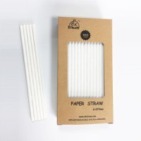 Factory low price craft white bulk wholesale white paper straws paper drinking straws 6*197mm