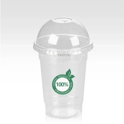 Compostable Biodegradable PLA Clear Disposable PLA Cups Drinking Coffee Milk Tea Cup