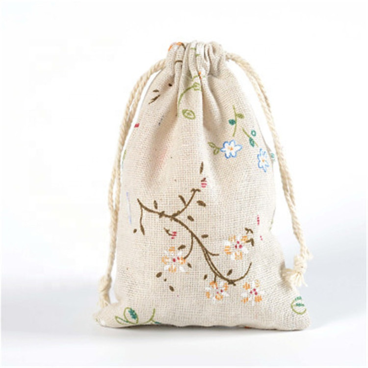 Cotton Bags 10x14cm Linen Drawstring Gift Bag Muslin Cosmetics Bracelet Jewelry Packaging Bags & Pouches