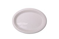 Disposable round oval plate dibided bagasse sugarcane dishes and plates Oval Bowl 12 inch paper plate