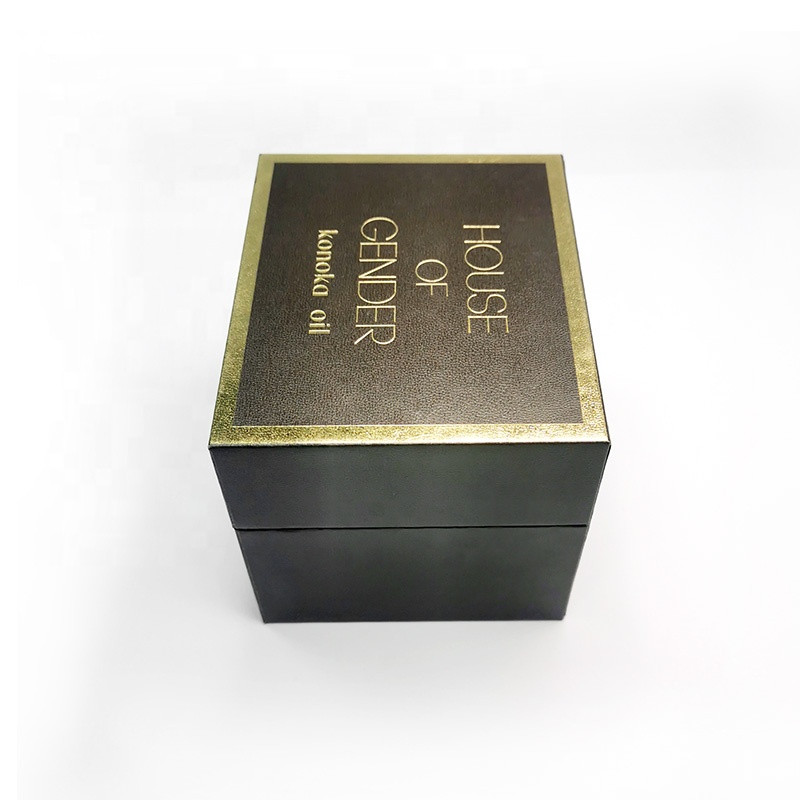 Custom Black Paper Skin Care Packaging Cosmetic Magnetic Box with Foam