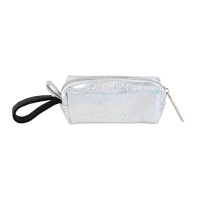 Wholesale Dog leash attachment zipper pet poop bag holder glitter leather dog waste bag dispenser (D3-3)