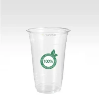 Custom Logo Printing Eco Friendly Compostable Clear Pet Cold Drink Cup Disposable Biodegradable PLA Cups Plastic