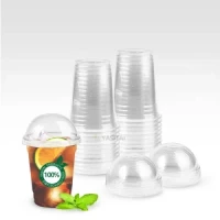 Custom Compostable Transparent Cups Biodegradable Plastic PLA Cups with PLA Lid