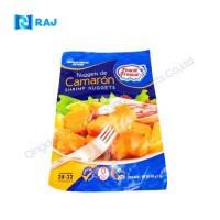 Customized Printed Logo Three Side Seal Back Seal Plastic Frozen Food Packaging Bag for Ice Cream Fish Chicken Package