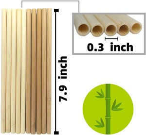 Re-Usable Eco Friendly Bamboo Straw, Large Diameter Straw,100% Natural Plant Biodegradable Straw