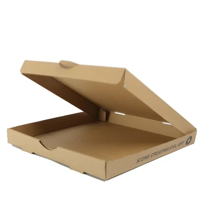 Eco-Friendly Custom Cheap Disposable Take-out Pizza Box Fast Food Packaging All Sizes Inch Pizza Box with Black Logo