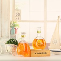 Round Crystal Glass Brandy Liquor Decanter Bottle Wine Glass Bottle Whiskey Decanter Bottle