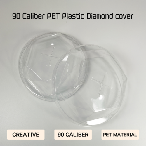 Wholesale disposable Diamond Clear Plastic PET cup lid for cold drink