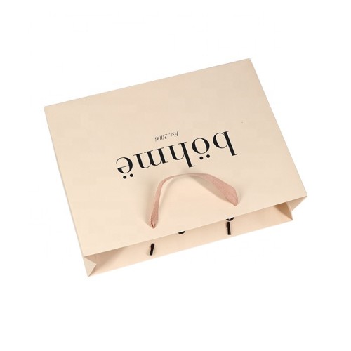 Elegant Design Laminated Paper Bag Packaging Logo For Clothing