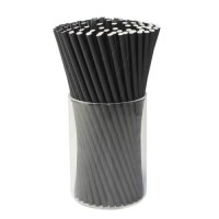 Free Sample Biodegradable ECO Friendly Black Paper Straw 6mm Cool Drinking Straw Black,1000 paper straws