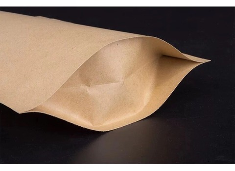 Wholesale Stock  brown kraft paper stand up bag food packaging ziplock pouch  with different sizes