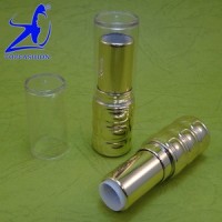 4.2g Clear Lid Shiny Gold Empty Round weighted lipstick case cosmetic packaging /lipstick tube