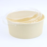 Disposable Paper Bowl Biodegradable Bamboo Pulp Paper Bowl For Salad With Lid