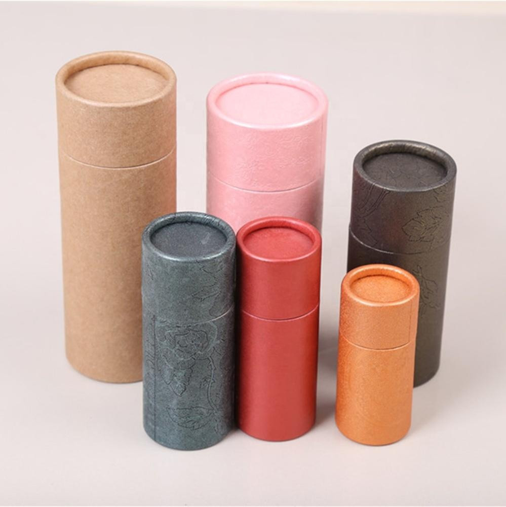 China factory perfume box makeup sponge holder round paper perfume holder tube supply with great price