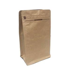 16 oz kraft paper pocket zipper coffee packaging bags with valve for turkey