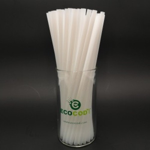 Zero Waste Biodegradable White Barware PLA Straw