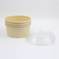 Disposable Paper Bowl Biodegradable Bamboo Pulp Paper Bowl For Salad With Lid