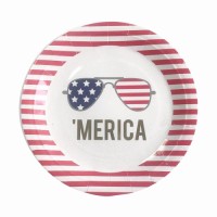 Unicorn Game US Flag  Printed Fancy Paper Plates