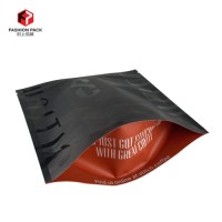 Custom Printed Stand up Bag with Resealable Zip lock for Coffee Tea Bag Packaging Black Matte UV Partly Varnish Pouch