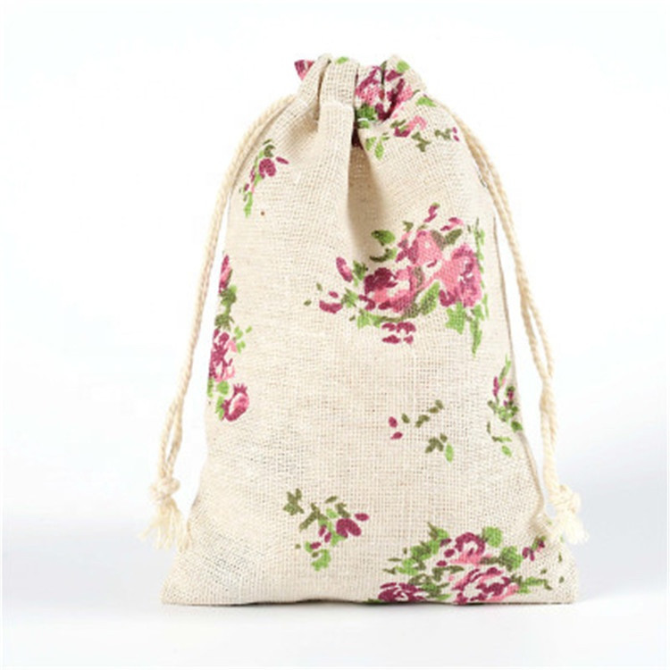 Cotton Bags 10x14cm Linen Drawstring Gift Bag Muslin Cosmetics Bracelet Jewelry Packaging Bags & Pouches