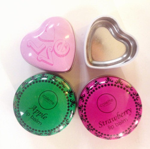 Heart shaped tin box lip balm