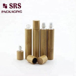 15ml real bamboo roller olive oil glass bottle no leakage good massage perfume bottle factory