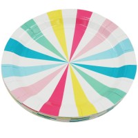 wholesale craft supplies fashionable polka dots printing disposable tableware set paper plates